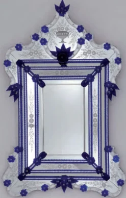 Casa Padrino Luxus Barock Spiegel Royal Blau - Prunkvoller Wandspiegel im Venezianischen Stil - Hotel Möbel - Schloss Möbel - Barock Möbel - Luxus Möbel im Barockstil - Made in Italy