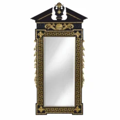 Casa Padrino Luxus Barock Spiegel Schwarz / Gold H. 189 cm - Barockstil Möbel