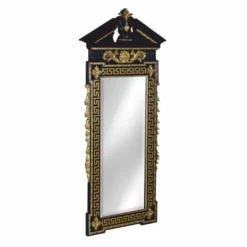 Casa Padrino Luxus Barock Spiegel Schwarz / Gold H. 189 cm - Barockstil Möbel
