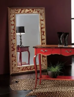 Casa Padrino Luxus Barock Spiegel Gold / Rot - Rechteckiger italienischer Barockstil Wandspiegel - Barock Möbel - Luxus Möbel im Barockstil - Luxus Qualität - Made in Italy