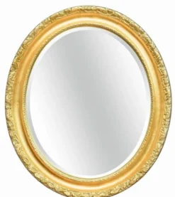 Casa Padrino Luxus Barock Spiegel Gold 54 x 6 x H. 64 cm - Ovaler Wandspiegel im Barockstil - Barock Möbel