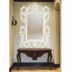 Casa Padrino Luxus Barock Spiegel Weiß H. 134 cm - Barockstil Möbel