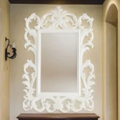 Casa Padrino Luxus Barock Spiegel Weiß H. 134 cm - Barockstil Möbel