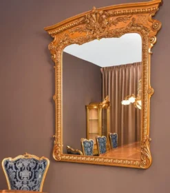 Casa Padrino Luxus Barock Spiegel Gold H. 175 cm - Prunkvoller Barockstil Wandspiegel - Made in Italy