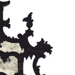 Casa Padrino Luxus Barock Spiegel im chinesischen Stil Schwarz / Gold H. 134 cm - Barockstil Möbel