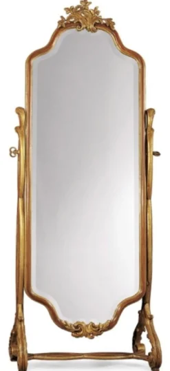 Casa Padrino Luxus Barock Standspiegel Gold - Schwenkbarer Barockstil Spiegel - Luxus Schlafzimmer Möbel im Barockstil - Barock Möbel - Luxus Qualität - Made in Italy