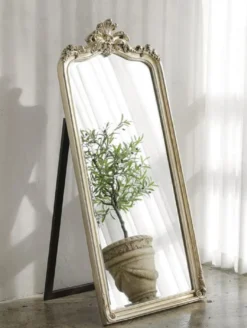 Casa Padrino Luxus Barock Standspiegel Antik Silber - Prunkvoller Barockstil Spiegel - Luxus Schlafzimmer Möbel im Barockstil - Barock Möbel - Luxus Qualität - Made in Italy