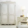 Casa Padrino Luxus Barock Stehleuchte Antik Weiß / Antik Gold / Creme Ø 33 x H. 148,5 cm - Prunkvolle Barockstil Stehlampe mit rundem Lampenschirm - Luxus Qualität - Made in Italy