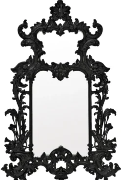 Casa Padrino Luxus Barockstil Wohnzimmer Wandspiegel Schwarz 124 x H. 190 cm - Limited Edition