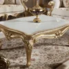 Casa Padrino Luxus Barockstil Wohnzimmer Möbel Set Grau / Weiß / Gold