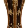 Casa Padrino Luxus Barock Säulen Set aus Massivholz in Mahagoni und Gold, 2er Set, H 160 cm x B 40 cm x T 40 cm