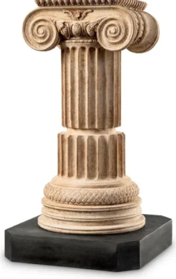 Casa Padrino Luxus Barock Säule Beige / Schwarz 24 x 22 x H. 45 cm - Prunkvolle Marmor Säule im Barockstil - Prunkvolle Barock Marmor Deko Accessoires