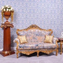 Casa Padrino Luxus Barock Säule Dunkelbraun / Gold H. 120 cm - Barock Möbel - Made in Italy