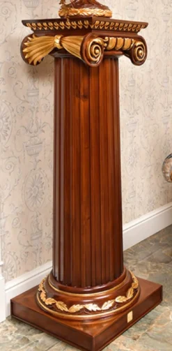 Casa Padrino Luxus Barock Säule Dunkelbraun / Gold H. 120 cm - Barock Möbel - Made in Italy