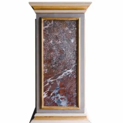 Casa Padrino Luxus Barock Säule Grau / Weiß / Gold / Rot H. 82 cm - Barock Möbel - Made in Italy