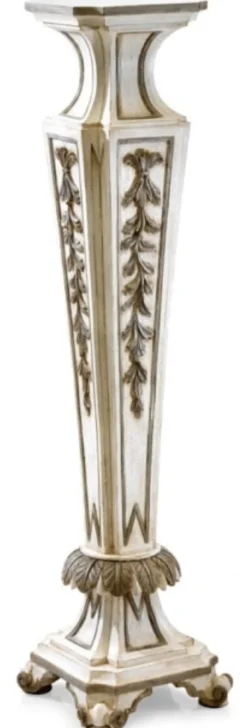 Casa Padrino Luxus Barock Säule Cremeweiß / Gold - Prunkvolle Massivholz Deko Säule - Hotel Möbel - Schloss Möbel - Wohnzimmer Möbel - Luxus Qualität - Made in Italy