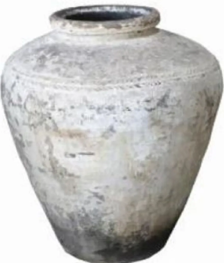 Casa Padrino Luxus Barock Terracotta Vase Antik Weiß Ø 35 x H. 88 cm - Handgefertigte Antik Stil Blumenvase - Blumentopf - Pflanzentopf - Barock Deko Accessoires - Barockstil Garten Deko