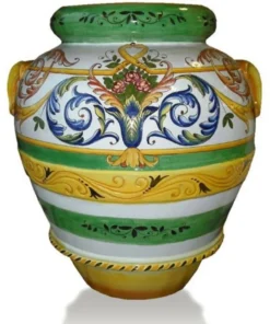 Casa Padrino Luxus Barock Terracotta Vase Weiß / Bunt - Verschiedene Größen - Prunkvolle handgefertigte & handbemalte Blumenvase - Barock Deko Accessoires