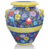 Casa Padrino Luxus Barock Terracotta Blumenvase Blau / Bunt / Gelb - Verschiedene Größen