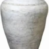 Casa Padrino Luxus Barock Terracotta Vase Antik Weiß Ø 45 x H. 114 cm - Handgefertigte Antik Stil Blumenvase - Blumentopf - Pflanzentopf - Barock Deko Accessoires - Barockstil Garten Deko