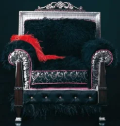 Casa Padrino Luxus Barock Thron Sessel Dunkelbraun / Schwarz / Silber / Lila 86 x 80 x H. 99 cm - Prunkvoller Wohnzimmer Sessel - Erstklassische Qualität - Made in Italy
