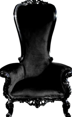Casa Padrino Luxus Barock Thron Sessel Schwarz / Schwarz - Riesensessel - Thron Stuhl - Luxus Ausführung mit hoher Rückenlehne / Eigenes Wappenlogo möglich