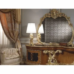 Casa Padrino Luxus Barock Tischleuchte Gold / Silber / Weiß H. 85 cm - Made in Italy
