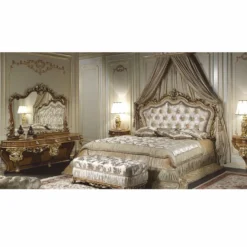 Casa Padrino Luxus Barock Tischleuchte Gold / Silber / Weiß H. 85 cm - Made in Italy