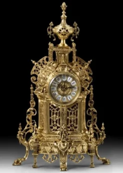 Casa Padrino Luxus Barock Tischuhr Gold 35 x H. 57 cm - Barock Deko Accessoires