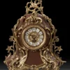 Casa Padrino Luxus Barock Tischuhr Gold / Braun 19 x H. 35 cm - Handgefertigte Bronze Uhr im Barockstil - Barock Schreibtischuhr - Barock Schreibtisch Deko - Barock Deko Accessoires - Barockstil Uhren