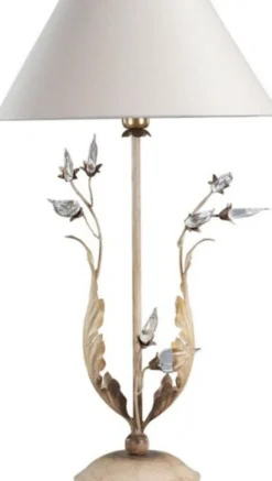 Casa Padrino Luxus Barock Tischleuchte Gold mit Glaskristallen - Blattgold Tisch Lampe - 58 cm hoch