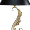 Casa Padrino Luxus Barock Tischleuchte in Schwarz und Gold - Vergoldete Säulen Lampe - 37 x 58 cm