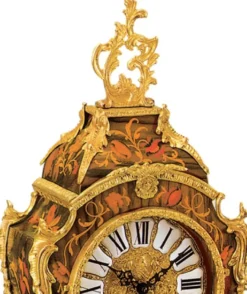 Casa Padrino Luxus Barock Tischuhr Braun / Mehrfarbig / Gold - Prunkvolle Barockstil Uhr - Handgeschnitzte Barock Schreibtischuhr - Luxus Qualität - Made in Italy