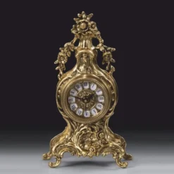 Casa Padrino Luxus Barock Tischuhr Gold H. 32 cm - Barock Deko Accessoires