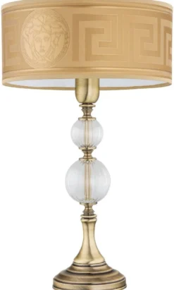 Casa Padrino Luxus Barock Tischleuchte Messing mit Patina / Gold H. 47 cm