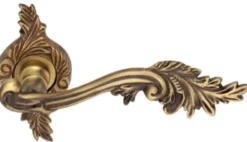 Casa Padrino Luxus Barock Türgriff Set Messing Patiniert - Edle Türklinken im Barockstil - Barock Deko Accessoires - Luxus Qualität