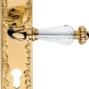 Casa Padrino Luxus Barock Türgriff Set mit Swarovski Kristallglas Gold 13,7 x H. 30 cm - Erstklassische Qualität Made in Italy