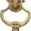 Casa Padrino Luxus Barock Türklopfer Messing oxidiert 11 x H. 14 cm - Eleganter Messing Türklopfer - Wohnaccessoires im Barockstil