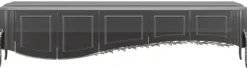 Casa Padrino Luxus Barock TV Schrank Schwarz / Silber 217 x 54 x H. 58 cm - Fernsehschrank mit 5 Türen - Edle Barock Wohnzimmer Möbel