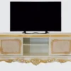 Casa Padrino Luxus Barock TV Schrank Beige / Weiß / Gold - Prunkvolles Wohnzimmer Sideboard mit 2 Türen - Barock Wohnzimmer Möbel