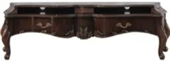 Casa Padrino Luxus Barock TV Schrank Dunkelbraun - Handgefertigtes Massivholz Sideboard mit 2 Schubladen - Barock Möbel - Edel & Prunkvoll