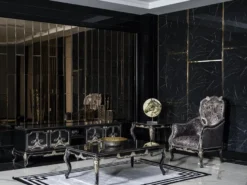 Casa Padrino Luxus Barock TV Schrank Schwarz / Gold - Prunkvolles Wohnzimmer Sideboard mit 4 Türen - Barock Wohnzimmer Möbel