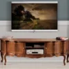 Casa Padrino Luxus Barock TV Schrank Braun - Handgefertigtes Massivholz Sideboard mit 2 Türen - Barock Wohnzimmer Möbel - Luxus Qualität - Made in Italy