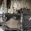 Casa Padrino Luxus Barock TV Schrank Dunkelgrau / Beige / Gold - Prunkvolles Wohnzimmer Sideboard mit 4 Türen - Barock Wohnzimmer Möbel