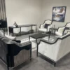 Casa Padrino Luxus Barock TV Schrank Schwarz / Grau / Silber - Prunkvolles Massivholz Sideboard mit 3 Schubladen - Wohnzimmer Möbel im Barockstil - Barock Möbel - Edel & Prunkvoll