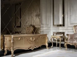 Casa Padrino Luxus Barock TV Schrank Weiß / Gold - Prunkvolles Wohnzimmer Sideboard mit 4 Türen - Barock Wohnzimmer Möbel