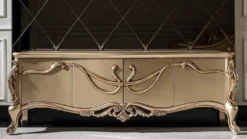 Casa Padrino Luxus Barock TV Schrank Weiß / Gold - Prunkvolles Wohnzimmer Sideboard mit 4 Türen - Barock Wohnzimmer Möbel