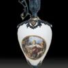 Casa Padrino Luxus Barock Vase in Weinkrug Form Blau / Weiß / Mehrfarbig / Gold 20 x H. 60 cm - Handgefertigte Barockstil Blumenvase - Barock Deko Accessoires - Edel & Prunkvoll