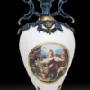 Casa Padrino Luxus Barock Vase Blau / Weiß / Mehrfarbig / Gold 21 x H. 62 cm - Handgefertigte Barockstil Blumenvase - Barock Deko Accessoires - Edel & Prunkvoll