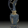 Casa Padrino Luxus Barock Vase in Weinkrug Form Blau / Gold H. 45 cm - Barock Deko Accessoires